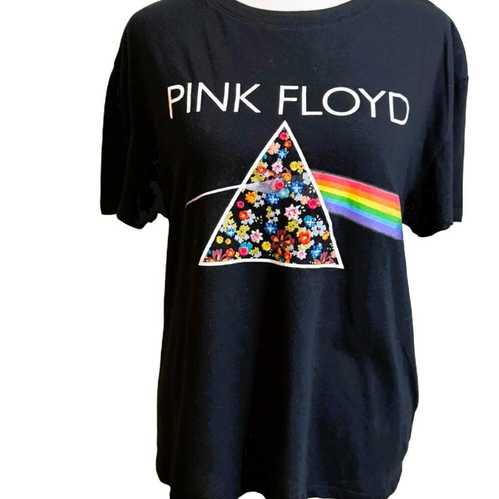 Pink Floyd Embroidered Flowers Women's Shirt size M